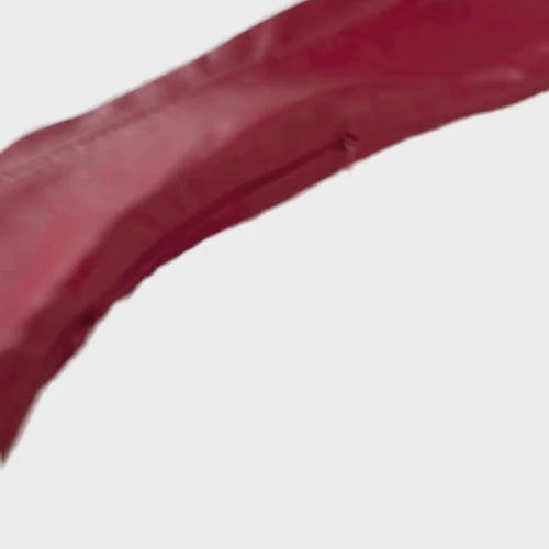 cherry leather glove with an invisible zipper