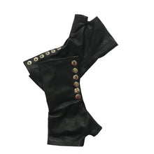 Load image into Gallery viewer, Black Leather Gloves - Handmade Accessories
