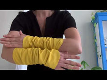 Load and play video in Gallery viewer, Yellow leather arm sleeves
